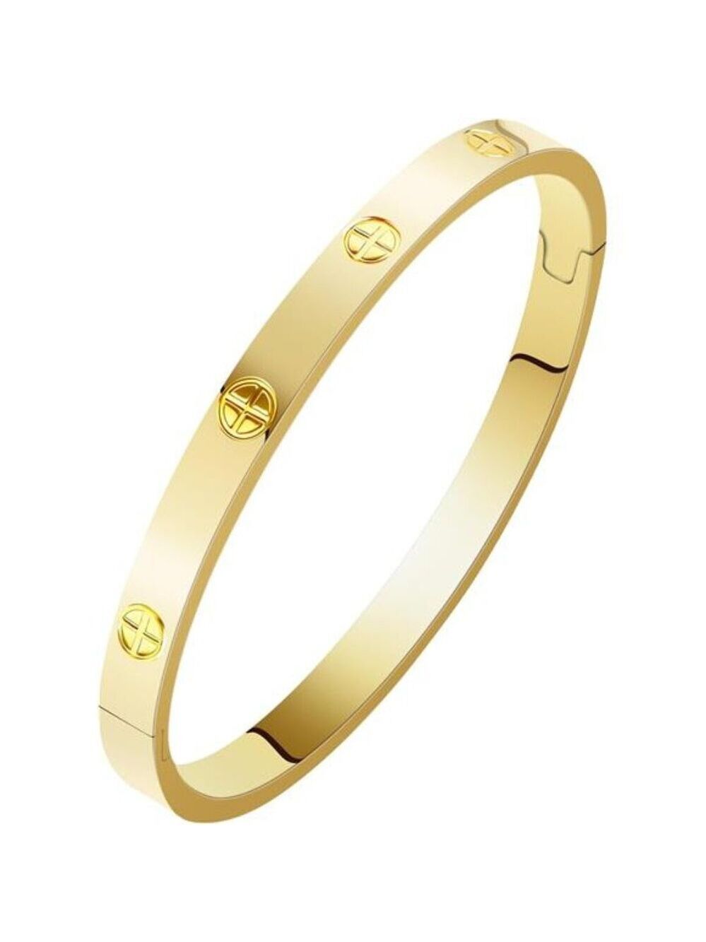 Womens Stainless Steel Cross Bracelet Crystal Zircon Oval Bangle Jewelry Gift